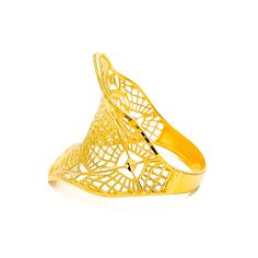 Showcase a touch of sophistication with this intricately designed ring. The floral net pattern in 22k yellow gold is both charming and timeless. Weighing 3.5 grams and sized at 9, it's an exquisite piece for any jewelry collection. Should you desire a better fit, ring sizing is available. Product Details Gold Purity(karat): 22k Gold Weight(grams): 3.5 Item Finish: Yellow Gold Ring Size: 9 Ring Sizing Available: No 22k Gold Filigree Ring With Intricate Design For Wedding, Elegant 22k Gold Filigree Ring For Formal Occasions, 22k Gold Hallmarked Filigree Ring For Formal Occasions, Formal 22k Gold Hallmarked Filigree Ring, Elegant 22k Gold Filigree Ring, 22k Gold Filigree Ring With Intricate Design, Yellow 22k Gold Rings, Yellow 22k Gold Rings With Intricate Design, 22k Yellow Gold Hallmarked Filigree Ring