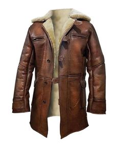 PRICES MAY VARY. Please check our size chart in images Genuine Leather Shearling Inside and Fur Collar This Bane Coat has High Quality Stitching Two Front Waist and two chest Pockets Water Resistance Level: water_resistant ; Sleeve Type: Long Sleeve This is a trench style real shearling coat for winters, this coat is inspired from most famous movie The Dark Knight Rises and worn by Tom Hardy as Bane, this Bane Coat is made of high grade real leather with shearling inside. The bane leather coat i