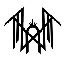 a black and white photo of the logo for an electronic music band, m o n