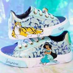 Disney Nib Aladdins Princess Jasmine Toddler Size 7c Step Into The Kingdom With Style And Grace. These Princess Jasmine's Signature Low-Top Sneakers Will Add A Touch Of Magic To Her Every Stride. Disney Character Print Sneakers With Round Toe, Sneakers In Box, Princess Jasmine Aladdin, Disney Princess Shoes, Aladdin Princess Jasmine, Shoes Disney, Aladdin Princess, Jasmine Aladdin, Disney Princess Jasmine