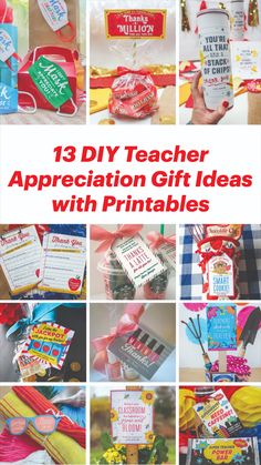 the teacher appreciation gift ideas with printables are great for teachers to use in their classroom