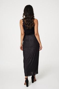 Be the height of sophistication in this elegant metallic sequin embellished wrap front midi skirt. It has a high waist, wrap front, bodycon fit and a straight silhouette dropping to a midi length. Pair with a tucked-in fitted silk blouse and neutral heels to wow at an evening soiree. Occasion Dresses Wedding Guest, Neutral Heels, Petite Jumpsuit, Petite Coat, Tall Clothing, Tshirt Skirt, Petite Tops, Petite Outfits, Fit N Flare Dress