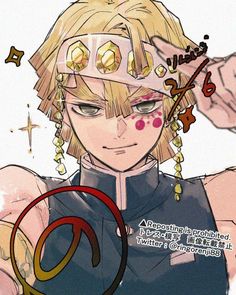 an anime character with blonde hair wearing a crown and holding a ring in his hand