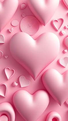 many pink hearts are arranged in the shape of heart shapes