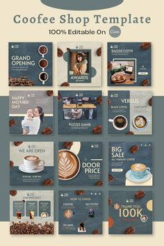 coffee shop flyer template with photoshopped images