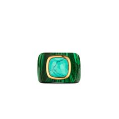 Ti Sento Milano Sterling Silver with 18K Yello Gold Plating Synthetic Grene Malachite and Turquoise One year warranty Green Malachite Rings With Polished Finish, Malachite Ring, Malachite Green, Teen Jewelry, Malachite Rings, Green Malachite, Kids Necklace, Mom Jewelry, Initial Bracelet