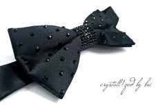 Bow Tie Accented with Swarovski Crystals Menswear Bling Formal | Etsy Menswear Formal, Unique Bow Tie, Initial Fonts, Formal Tuxedo, High Fashion Looks, Black Bow Tie, Bling Wedding, Pre Tied Bow Tie, Tuxedo Wedding