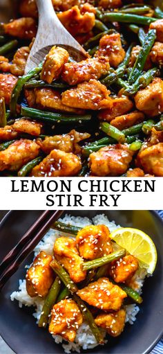 chicken stir fry with lemon and green beans