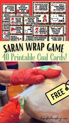 printable coal cards for saran wrap game Christmas Saran Wrap Game Gift Ideas, Free Coal Cards For Saran Wrap Game, Wrap Ball Game, Saran Wrap Ball, Saran Wrap Game, Saran Wrap Ball Game, Mini Alcohol Bottles, Gift Games, Christmas Coal