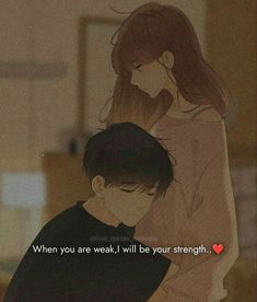 an image of two people hugging each other with the caption when you are weak, i will be your strength