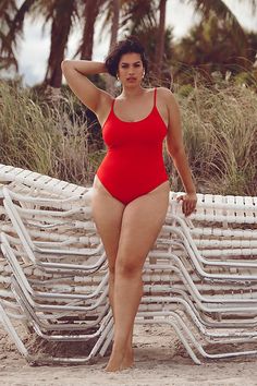 Plus exclusive Recycled nylon, spandex; recycled nylon, spandex lining Pull-on styling Hand wash Imported | Swim Plus Amalfi One-Piece by Andie in Red, Women's, Size: 1 X, Nylon/Spandex at Anthropologie Plus Size Model Reference, Plus Size Reference, Stylish Older Women Over 60, Plus Size Photography, Standing Straight, Model Reference, Twin Beds, Curve Model, Plus Size Swim