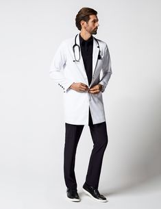 Poses With Apron Doctor, Male Doctor Outfit, Doctor Outfit Men, Doctor Outfit Male, Men's Lab Coat, Hospital Scrubs, Medical Accessories, Scrubs Nursing Uniforms