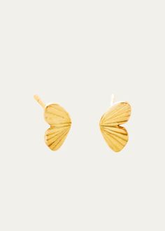 James Banks 18K Tiny Baby Asterope Single Wing Stud Earrings - Bergdorf Goodman Handmade Gold Wing-shaped Earrings, Cross Earrings Studs, Butterfly Earrings Stud, Gold Baby, Wing Earrings, Tiny Heart, Heart Studs, Heart Earrings Studs, Bergdorf Goodman