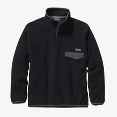 Patagonia Synchilla Snap-T Fleece Pullover for Men Black w/ Forge Grey Patagonia Pullover, Patagonia Synchilla, Patagonia Fleece, Clothing Manufacturer, Patagonia Jackets, Favorite Sweater, Mens Fleece, Shell Jacket, Pullover Men