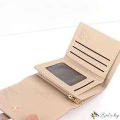 BirdinBag - Chic Trifold Wallet in Sleek PU Leather Trendy Beige Wallet For Daily Use, Compact Beige Bags With Card Slots, Compact Beige Bag With Card Slots, Beige Bifold Bag For Daily Use, Beige Wallets With Interior Card Slots For Daily Use, Beige Wallet With Interior Card Slots For Daily Use, Trifold Wallet, Small Wallet, Color Khaki