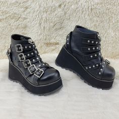 Scene 30 Black Platform Goth Punk Ankle Boots NY IN STOCK | Totally Wicked Footwear Goth Scene, Skull Head, Goth Punk, Platform Ankle Boots, Black Platform, Ankle Bootie, Black Matte, Platform Wedges, Biker Boot