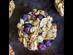 blueberry and oatmeal breakfast cookies on a table