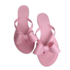 Vanessas Woman Flip Flops Slippers Flat Bowtie Soft Rubber Slides Bow Slippers, Pink Flip Flops, Retro Fashion Women, Flat Slippers, Sandals Beach, Slippers Shoes, Flat Slipper, Bow Sandals, Beach Flip Flops