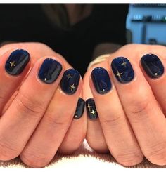 Navy Nails, Nagellack Trends, Star Nail Art, Star Nails, Dream Nails, Funky Nails, Nail Polishes, French Nails, Swag Nails