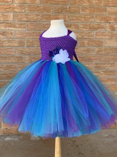 Purple orchid wedding Orchid flower girl dress teal tutu | Etsy Flower Girl Dresses Teal, Peacock Flower Girl Dress, Purple Teal Wedding, Orchid Wedding Theme, Galaxy Orchid, Purple Turquoise Wedding, Purple Tutu Dress, Blue Purple Wedding, Fancy Girls