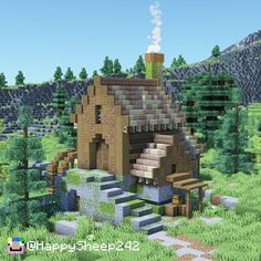 Todays build is a small watermill cottage! It is a small house, making it very easy to build in survival! You can find the Building Tutorial on my YouTube channel :) Minecraft Medieval Watermill, Minecraft Watermill House, Small Cottage Minecraft, Watermill Minecraft, Minecraft Small Statue, Minecraft Island Ideas, Minecraft Watermill, Minecraft Stone House, Cottage In Minecraft