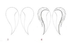 how to draw an angel wings step by step