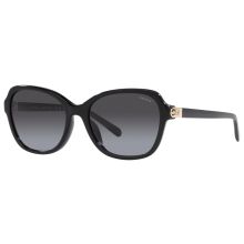 Accessorize elegantly with Coach� HC8349U Sunglasses for Ladies. Coach eyewear is characterized by its authentic American heritage, exceptional materials, and stylish trendy designs. These Coach sunglasses feature lightweight polyamide lenses complete with a gradient tint that transitions smoothly from solid to transparent. These Coach sunglasses for women have acetate frames with golden hinge accents and oversized lenses. Manufacturer style #: HC8349U.    Lightweight polyamide lenses provide UV Matte Black Sunglasses With Gradient Lenses For Formal Occasions, Elegant Matte Black Polarized Sunglasses, Classic Coach Sunglasses With Polarized Lenses, Elegant Sunglasses With Gradient Lenses, Elegant Formal Sunglasses With Uva Protection, Elegant Matte Black Sunglasses For Formal Occasions, Elegant Formal Sunglasses With Polarized Lenses, Elegant Cat Eye Polarized Sunglasses, Elegant Matte Black Evening Sunglasses