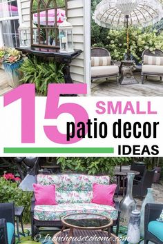 small patio decor ideas with text overlay