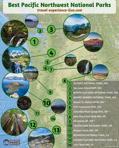 the best national parks in the united states and their location on this map is an info sheet