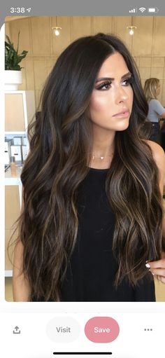 Dark Brown Hair With Low Lights, Dark Hair With Lowlights, Dark Brown Hair Extensions, Brown Hair With Lowlights, Dark Brunette Hair, Brunette Balayage Hair