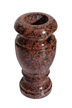 a brown marble vase sitting on top of a white background