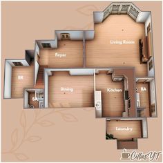 the floor plan for a two bedroom apartment