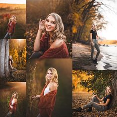 a beautiful blonde woman posing in the woods