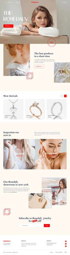 an image of a website page for jewelry store