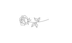 a single line drawing of a rose on a white background