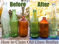 before and after photos of old glass bottles