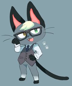 a cartoon cat wearing glasses and a suit