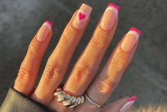 Pink French Tip Nail Inspirations and Ideas A Guide to AweWorthy Nail Deaigns, Nails Length, Short Fake Nails, February Nails, Nail Designs Valentines, Coffin Press On Nails, Pink Acrylic Nails, Stick On Nails, Nail Designs Spring