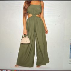 Olive Jumpsuit, 92% Polyester 8% Spandex, Adjustable Spaghetti Straps, Non Stretch, Extreme Wide Legs Night Jumpsuit, Fashion Nova Plus Size, Olive Jumpsuit, Brown Jumpsuits, Fashion Nova Jumpsuit, Grey Jumpsuit, Spaghetti Strap Rompers, Satin Jumpsuit, Sequin Jumpsuit