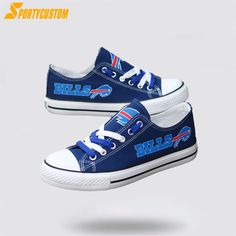 NFL Buffalo Bills Low Top Canvas Shoes Sport Sneakers Fuel Your Passion For The Game With Every Stride the ultimate footwear for football enthusiasts. These stylish and versatile shoes are designed with the iconic NFL team logos and colors, allowing you to proudly represent your favorite team wherever you go. The low top design offers [...] Casual Custom Lace-up Sneakers For Sports Season, Casual Lace-up Custom Sneakers For Sports Season, Casual Low-top Sneakers For Sports Events, Canvas Shoes With Logo Print And Round Toe, Casual High-top Skate Shoes For Sports Events, Casual Sneakers With Rubber Sole For Sports Events, Sports Skate Shoes With Logo Print And Round Toe, Casual High-top Skate Shoes, Game Day Sporty Sneakers With Round Toe