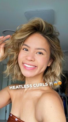 Heatless Styles For Short Hair, Heatless Curls Short Hair Tutorials, Overnight Curls Short Hair, Summer Hairstyles For Straight Hair, Heatless Curls Short Hair, Shoet Hair, Fixing Short Hair, Ideas For Hairstyles, Hairstyles For Thinning Hair