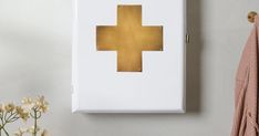 Brass and White Large First Aid Kit Bath Inspiration, Aid Kit, First Aid Kit, Add Personality, Bath Design, First Aid, Neutral Colors, Simple Design, Simple Designs