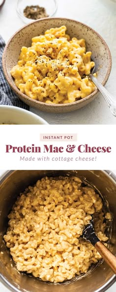 macaroni and cheese is being cooked in a pot