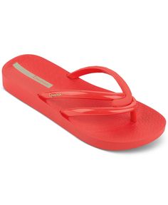 in stock Red Trendy Open Toe Flip Flops, Trendy Red Open Toe Flip Flops, Chic Beach Sandals With Red Sole, Trendy Red Flat Flip Flops, Summer Beach Sandals With Red Sole, Chic Red Beach Sandals, Red Round Toe Flip Flops For Beach, Beach Sandals With Red Sole In Synthetic Material, Red Round Toe Flip Flops For Summer