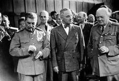 Joseph Stalin, Harry Truman, and Winston Churchill at the Potsdam Conference, during the summer of 1945. Potsdam Conference, The Dictator, Harry Truman, Historia Universal, History Pictures, Historical Pictures