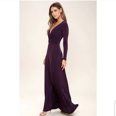 New Lulu’s Small Chic-Quinox Plum Maxi Dress Gown Long Sleeve New With Tags Please Let Me Know If You Have Any Questions Thanks Purple Maxi Dress For Prom, Fall Prom Long Sleeve Maxi Dress, Fall Prom Maxi Dress With Long Sleeves, Long Sleeve Maxi Dress For Fall Prom, Fall Dinner Maxi Dress, Long Sleeve Purple Maxi Dress For Fall, Full Length Fall Dresses For Night Out, Full-length Dress For Night Out In Fall, Full Length Dress For Night Out In Fall