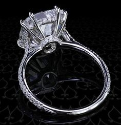 an engagement ring with diamonds on it