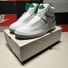 Nike Air Jordan 2 White Sail Light Steel Grey Lucky Green Dr8884-103 Size 8 - 14 Nike Jordan Air 1, Nike Air Jordan 2, Jordan Green, Air Jordan 2, Nike Air Jordan 5, Black Cement, Jordan 13 Retro, Air Jordan 3 Retro, Lucky Green