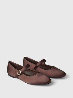 Cute Ballet Flats, Cheap Ballet Flats, Winter Dream, Satin Ballet Flats, Beautiful Wardrobe, Cute Flats, Brown Satin, Brand Collaboration, Live Colorfully