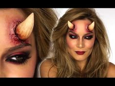 Make Up Through My Eyes - ShowMe MakeUp — showmemakeup: She-Devil My first Halloween... Devil Halloween Makeup, Halloween Fingerfood, Halloween Makeup Hacks, Demon Makeup, Devil Makeup, Creepy Halloween Makeup, Cute Halloween Makeup, Devil Halloween, Makeup Youtube